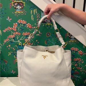 Prada White Leather Women's Bag